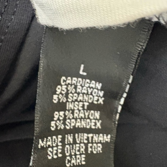 NWT Black & White 2 in 1 Cardigan with Ruffle Lace Tiered Attached Shirt | Sz L - Picture 9 of 11